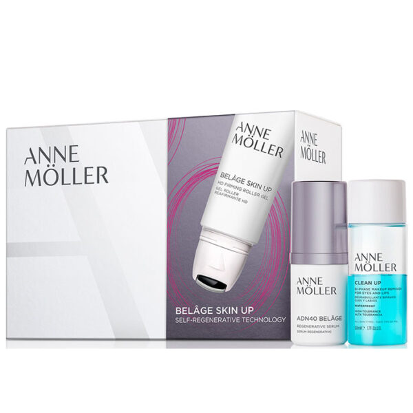 Anne Moller BelÂge Skin Up Firming Roller Gel 50 ml + ADN 40 BelÂge Serum 15 ml + Clean Up Bi-Phase Make Up Remover For Eyes and Lips 50 ml
